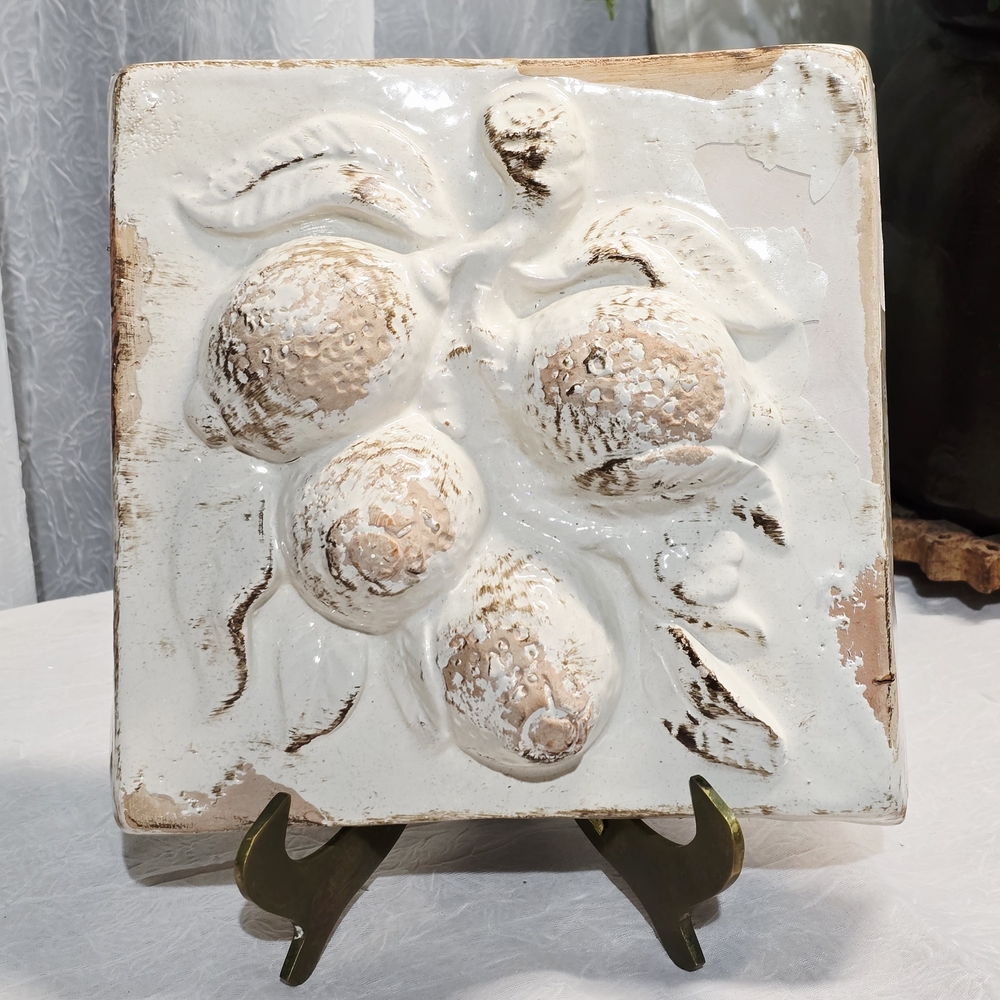 Rustic Cream and Brown Fruit Relief Tile